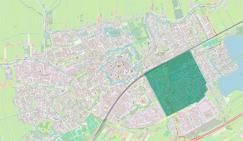 De wijk Snel en Polanen in Woerden